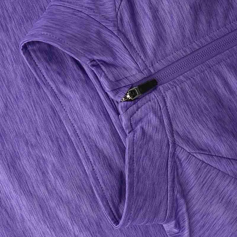 Women's Madison Brushed Half Zip Top Purple 6 Women's Madison Brushed Half Zip Top Purple - Image 4