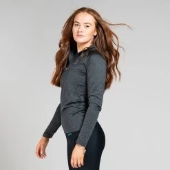 Women's Madison Brushed Half Zip Top Black