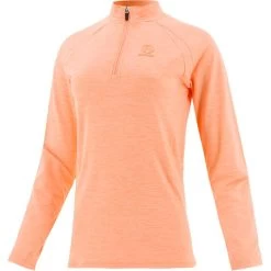 Women's Madison Brushed Half Zip Top Orange