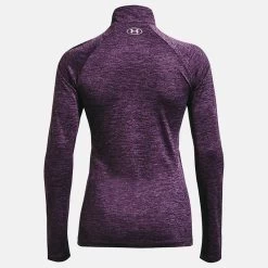 Under Armour Women's UA Tech™ Twist ½ Zip Tux Purple / Retro Purple / Metallic Silver -Sporty Life Shop ps1320128 541 hb