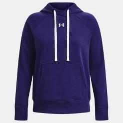 Under Armour Women's UA Rival Fleece HB Hoodie Sonar Blue / White -Sporty Life Shop ps1356317 468 hf