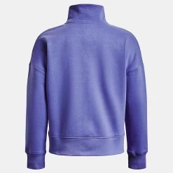 Under Armour Women's UA Rival Fleece Half Zip Baja Blue / White 11 Under Armour Women's UA Rival Fleece Half Zip Baja Blue / White -Sporty Life Shop ps1373030 495 hb