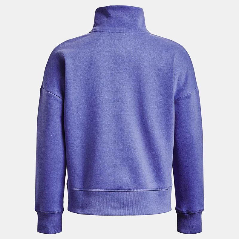 Under Armour Women's UA Rival Fleece Half Zip Baja Blue / White 6 Under Armour Women's UA Rival Fleece Half Zip Baja Blue / White - Image 4