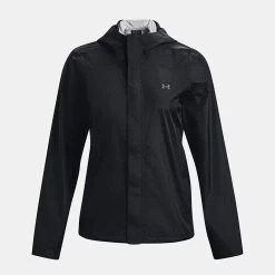 Under Armour Women's UA Stormproof Cloudstrike 2.0 Jacket Black / Pitch Grey -Sporty Life Shop ps1374645 001 hf