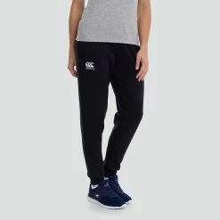 Canterbury Women's Tapered Cuffed Fleece Bottoms Black -Sporty Life Shop q a005159989 d