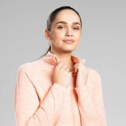 Women’s Renee Half Zip Fleece Orange -Sporty Life Shop renee 028 hz flc br org 2