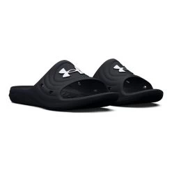Under Armour Women's Locker IV Slides Black / White -Sporty Life Shop s7.3027013 001 pair