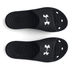 Under Armour Women's Locker IV Slides Black / White -Sporty Life Shop s7.3027013 001 toe
