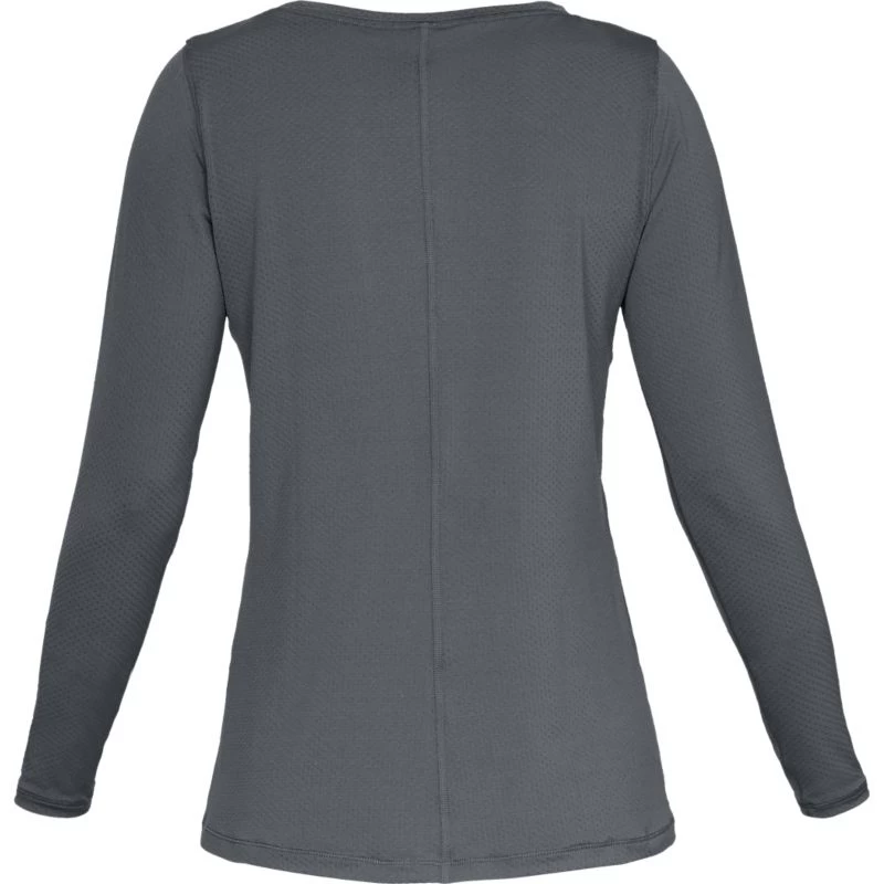 Under Armour Women's HeatGear® Armour Long Sleeve Top Pitch Grey Light Heather / Metallic Silver 8 Under Armour Women's HeatGear® Armour Long Sleeve Top Pitch Grey Light Heather / Metallic Silver - Image 6