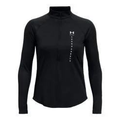 Under Armour Women's UA Speed Stride Attitude Half Zip Top Black / White / Reflective -Sporty Life Shop s7.ps1356218 002 hf