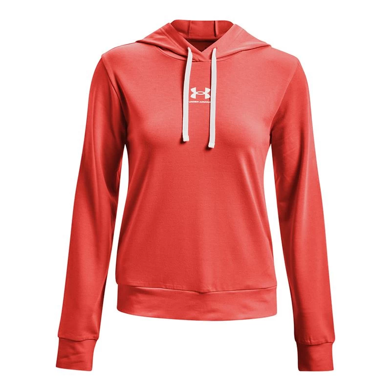 Under Armour Women's Rival Terry Hoodie Vermillion / White 7 Under Armour Women's Rival Terry Hoodie Vermillion / White - Image 5