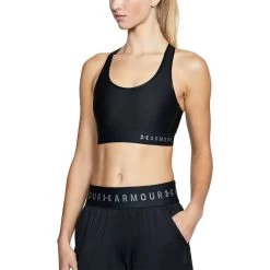 Under Armour Women's Armour Mid Bra Black / Metallic Silver