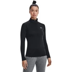 Under Armour Women's UA Tech™ Half Zip Top Black / Black / Metallic Silver