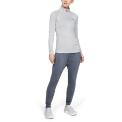 Under Armour Women's UA Tech™ Half Zip Twist Halo Grey / Metallic Silver -Sporty Life Shop s7.v5 1320128 014 fsf