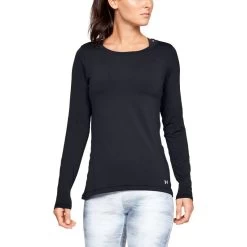 Under Armour Women's HeatGear® Armour Long Sleeve Top Black / Metallic Silver