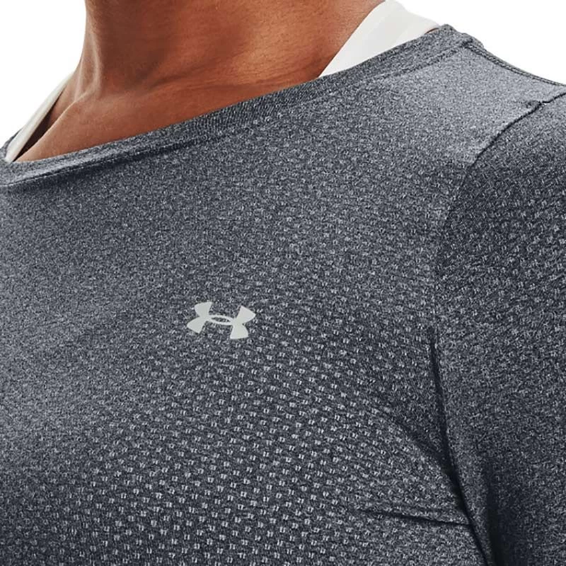 Under Armour Women's HeatGear® Armour Long Sleeve Top Pitch Grey Light Heather / Metallic Silver 6 Under Armour Women's HeatGear® Armour Long Sleeve Top Pitch Grey Light Heather / Metallic Silver - Image 4