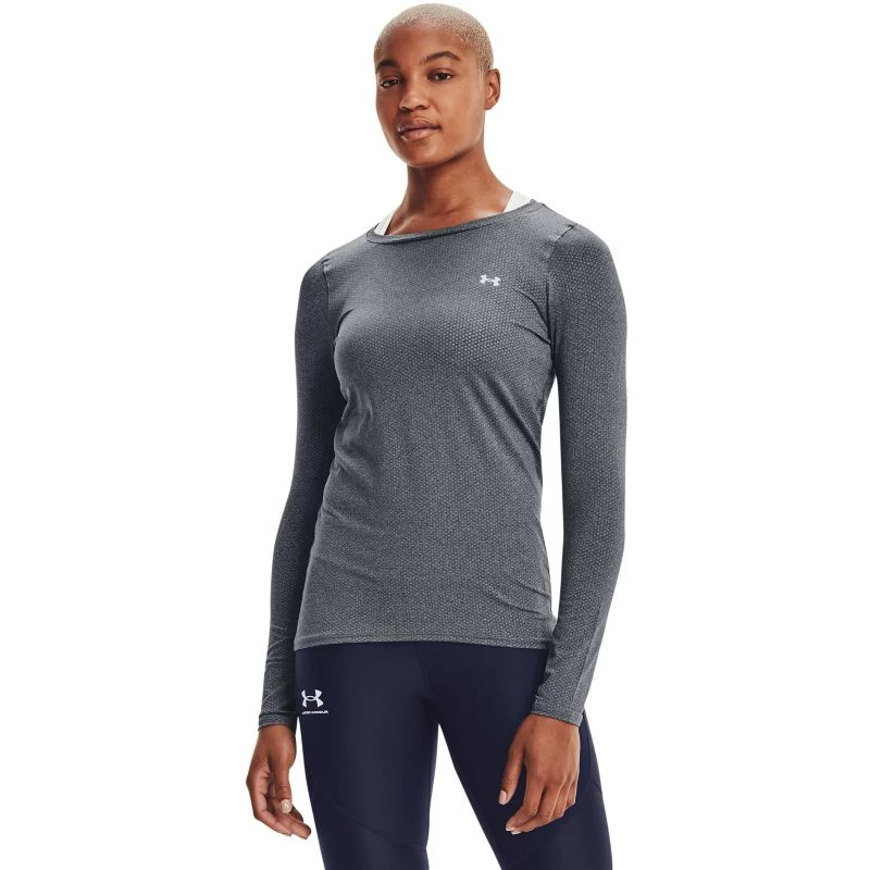 Under Armour Women's HeatGear® Armour Long Sleeve Top Pitch Grey Light Heather / Metallic Silver 3 Under Armour Women's HeatGear® Armour Long Sleeve Top Pitch Grey Light Heather / Metallic Silver
