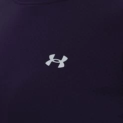 Under Armour Women's HeatGear® Armour Long Sleeve Top Purple Switch / Metallic Silver -Sporty Life Shop s7.v5 1328966 570 collar