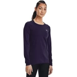 Under Armour Women's HeatGear® Armour Long Sleeve Top Purple Switch / Metallic Silver