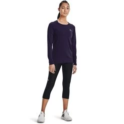 Under Armour Women's HeatGear® Armour Long Sleeve Top Purple Switch / Metallic Silver -Sporty Life Shop s7.v5 1328966 570 fsf