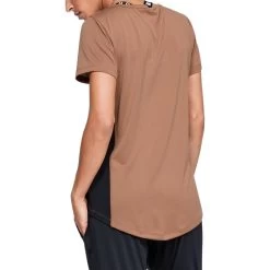 Under Armour Women's Tech Colour Block Short Sleeve T-Shirt Brown -Sporty Life Shop s7.v5 1351087 270 bc