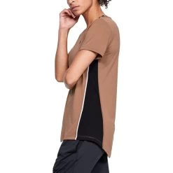 Under Armour Women's Tech Colour Block Short Sleeve T-Shirt Brown -Sporty Life Shop s7.v5 1351087 270 sc