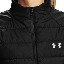 Under Armour Women's UA Run Insulate Hybrid Jacket Black / Reflective -Sporty Life Shop s7.v5 1355812 001 zip