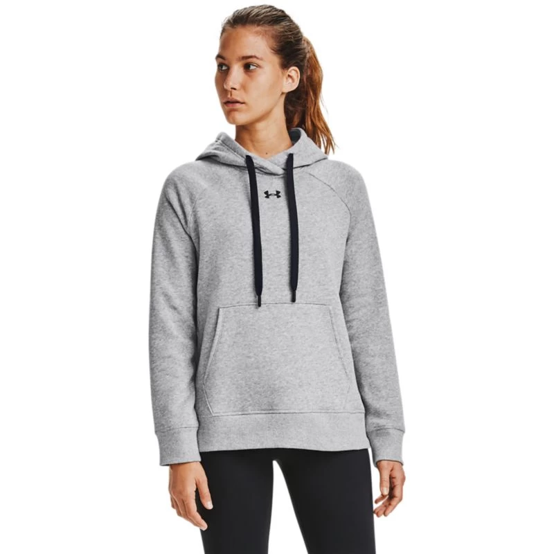 Under Armour Women's UA Rival Fleece HB Hoodie Steel Medium Heather / Black 3 Under Armour Women's UA Rival Fleece HB Hoodie Steel Medium Heather / Black