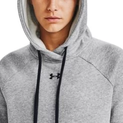 Under Armour Women's UA Rival Fleece HB Hoodie Steel Medium Heather / Black 10 Under Armour Women's UA Rival Fleece HB Hoodie Steel Medium Heather / Black -Sporty Life Shop s7.v5 1356317 035 hood