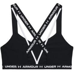 Under Armour Women's Cross Back Low Sports Bra Black / White -Sporty Life Shop s7.v5 1361033 001 ldb sl