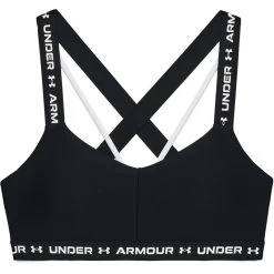 Under Armour Women's Cross Back Low Sports Bra Black / White -Sporty Life Shop s7.v5 1361033 001 ldf sl