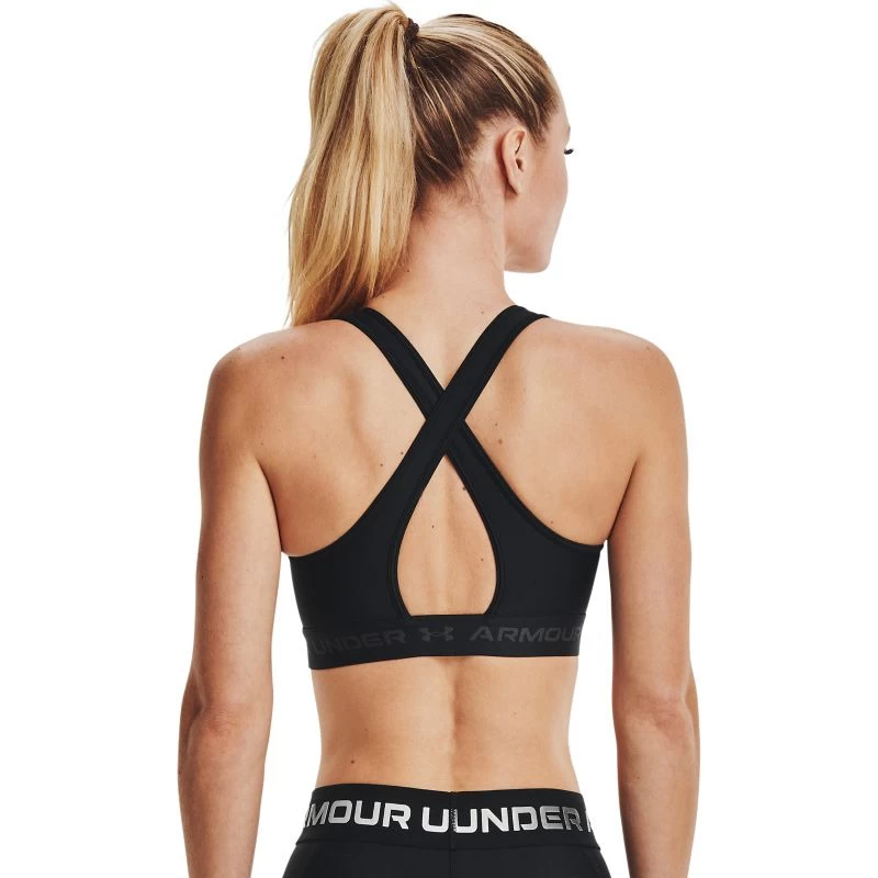 Under Armour Women's Armour Mid Crossback Sports Bra Black / Jet Grey 4 Under Armour Women's Armour Mid Crossback Sports Bra Black / Jet Grey - Image 2