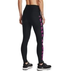 Under Armour Women's HeatGear® Armour Branded Leggings Black / Meteor Pink -Sporty Life Shop s7.v5 1361046 002 bc