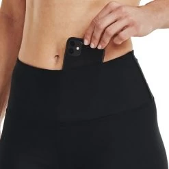 Under Armour Women's HeatGear® Armour Branded Leggings Black / Meteor Pink -Sporty Life Shop s7.v5 1361046 002 sidedet