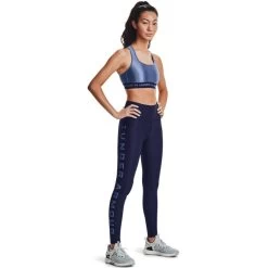 Under Armour Women's HeatGear® Armour No-Slip Waistband Branded Leggings Midnight Navy / Mineral Blue -Sporty Life Shop s7.v5 1361046 410 fsf