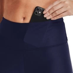 Under Armour Women's HeatGear® Armour No-Slip Waistband Branded Leggings Midnight Navy / Mineral Blue -Sporty Life Shop s7.v5 1361046 410 wbpkt