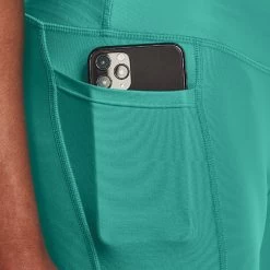 Under Armour Women's HeatGear® Armour No-Slip Waistband Capri Leggings Neptune / Sea Mist -Sporty Life Shop s7.v5 1365334 369 sidedet