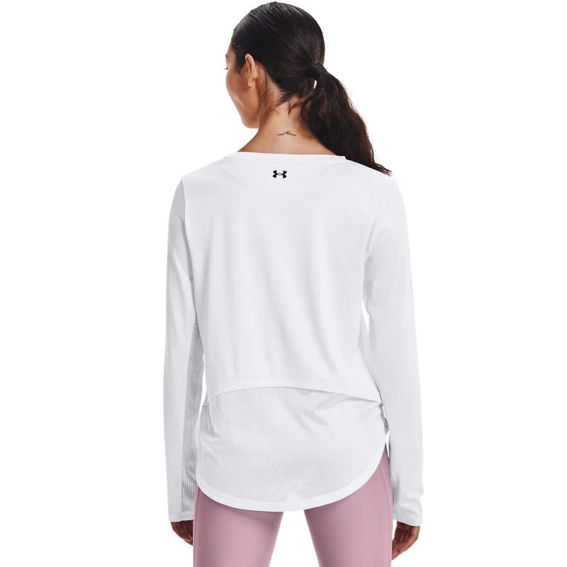 Under Armour Women's UA Tech™ Vent Long Sleeve T-Shirt White / Black 4 Under Armour Women's UA Tech™ Vent Long Sleeve T-Shirt White / Black - Image 2