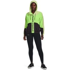 Under Armour Women's UA Rush Woven Full Zip Jacket Pale Olive / Quirky Lime / Jet Grey -Sporty Life Shop s7.v5 1369845 383 fsf