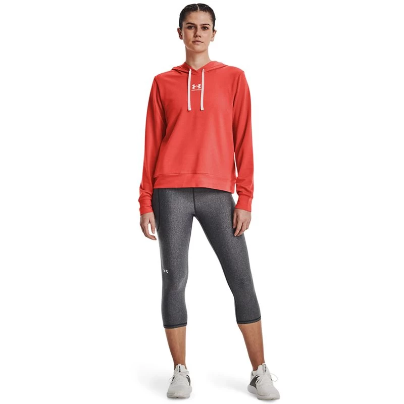 Under Armour Women's Rival Terry Hoodie Vermillion / White 5 Under Armour Women's Rival Terry Hoodie Vermillion / White - Image 3