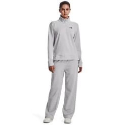 Under Armour Women's Quarter Zip Top Halo Gray Light Heather / Black -Sporty Life Shop s7.v5 1373058 014 fsf