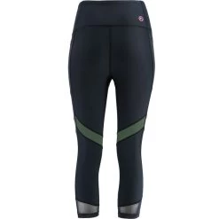 Women's Savannah Capri Leggings Black / Green -Sporty Life Shop savannah52 capri pant blk mesh khaki pink 3
