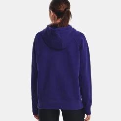 Under Armour Women's UA Rival Fleece HB Hoodie Sonar Blue / White -Sporty Life Shop v5 1356317 468 bc