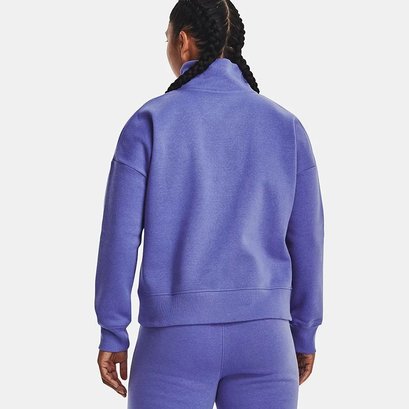 Under Armour Women's UA Rival Fleece Half Zip Baja Blue / White 4 Under Armour Women's UA Rival Fleece Half Zip Baja Blue / White - Image 2