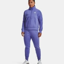 Under Armour Women's UA Rival Fleece Half Zip Baja Blue / White 13 Under Armour Women's UA Rival Fleece Half Zip Baja Blue / White -Sporty Life Shop v5 1373030 495 fsf